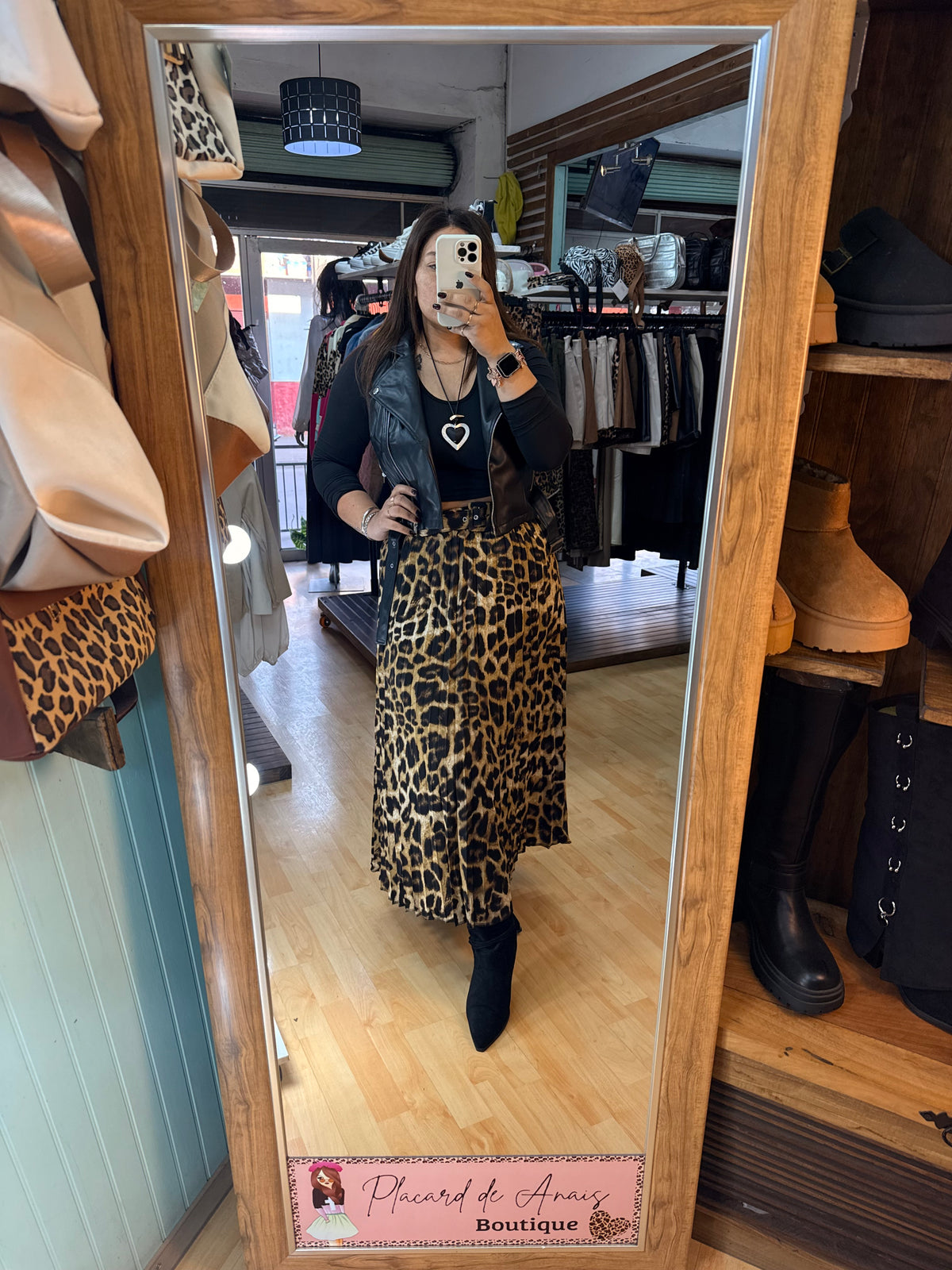 🐆 Falda Midi Plisada Animal Print