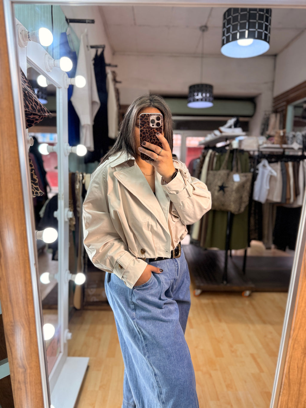 ✨ Chaqueta Gabardina Color Crudo