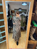 🤎Vestido Camisero Valentina Satin Leopard
