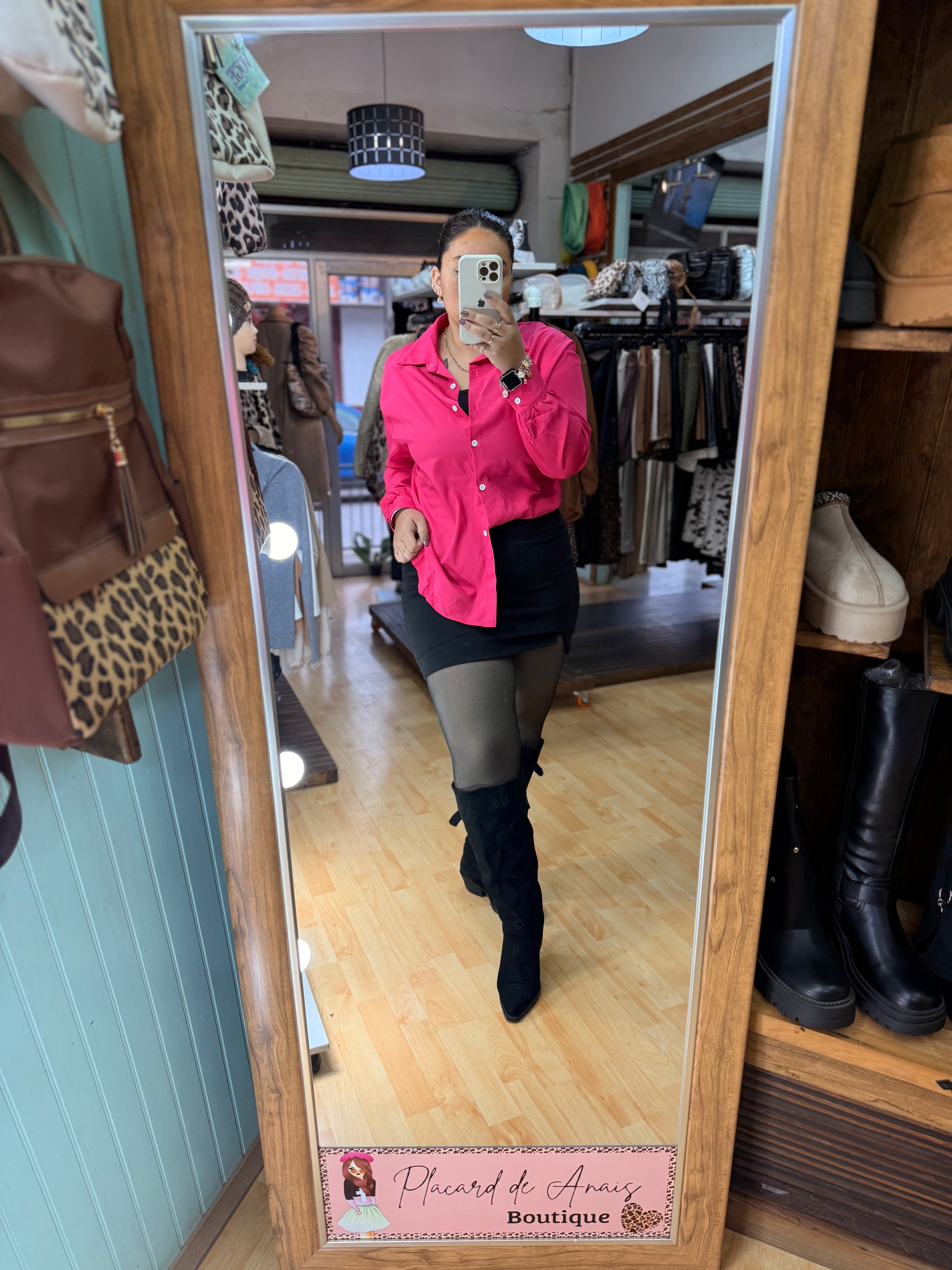 💖 Blusón Camisero Essential Fucsia