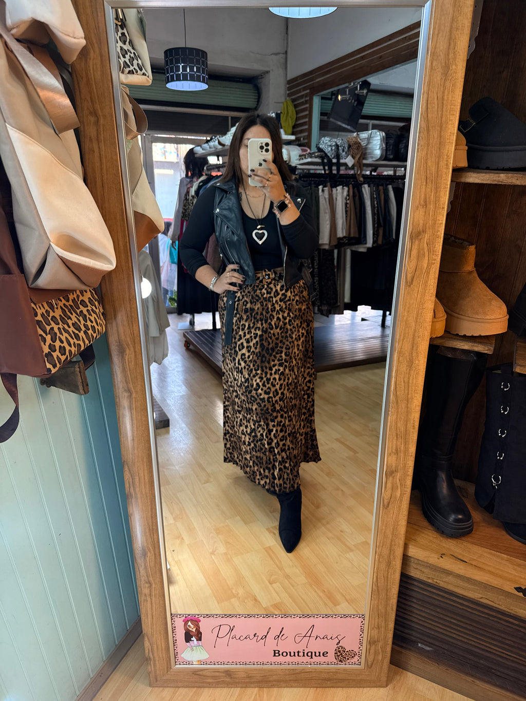 🐆 Falda Midi Plisada Animal Print