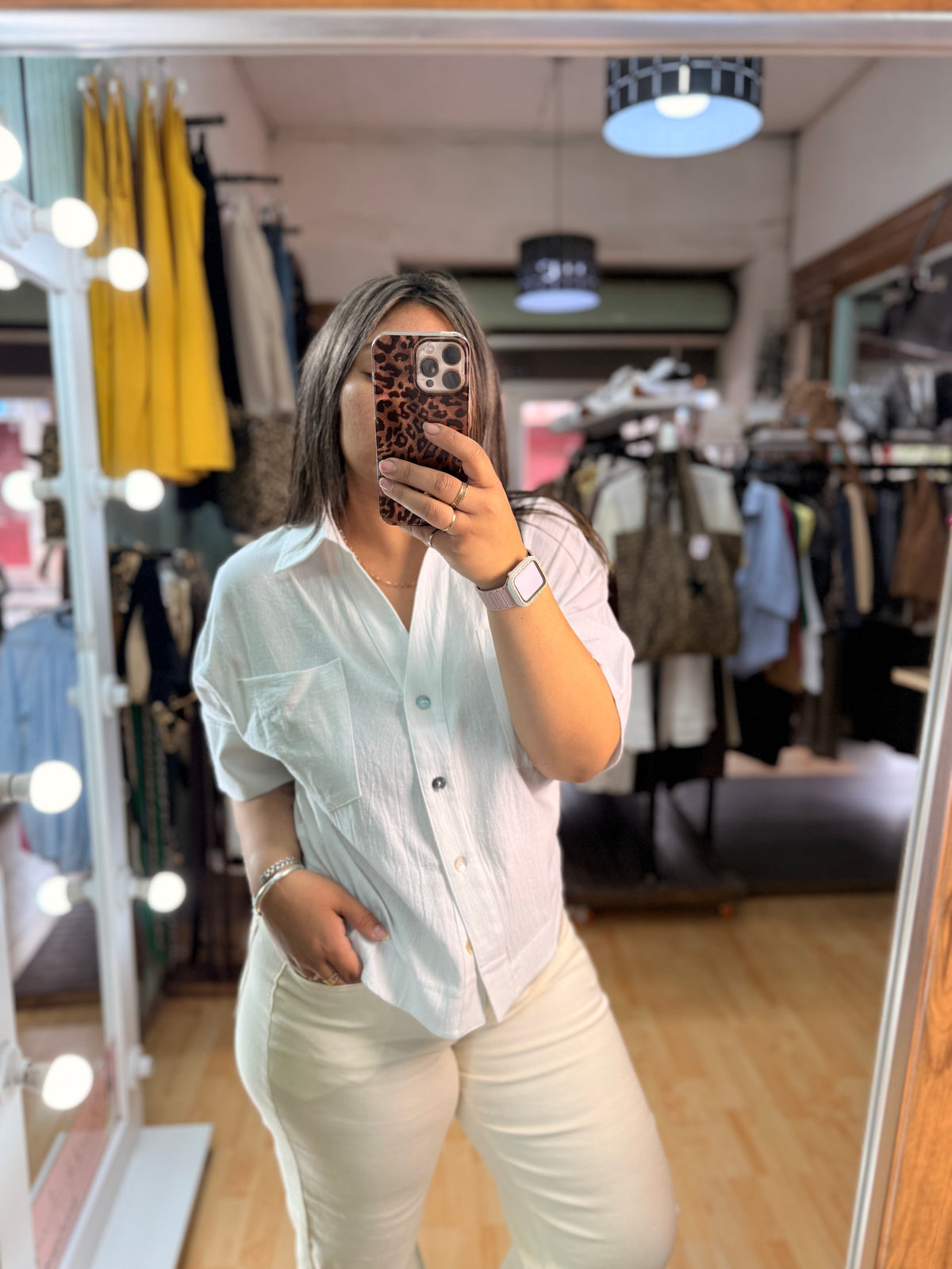 🤍Blusa de lino blanca