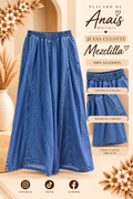 Jeans culotte azul profundo con cintura elasticada