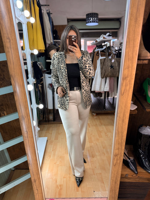 Blazer animal print de leopardo