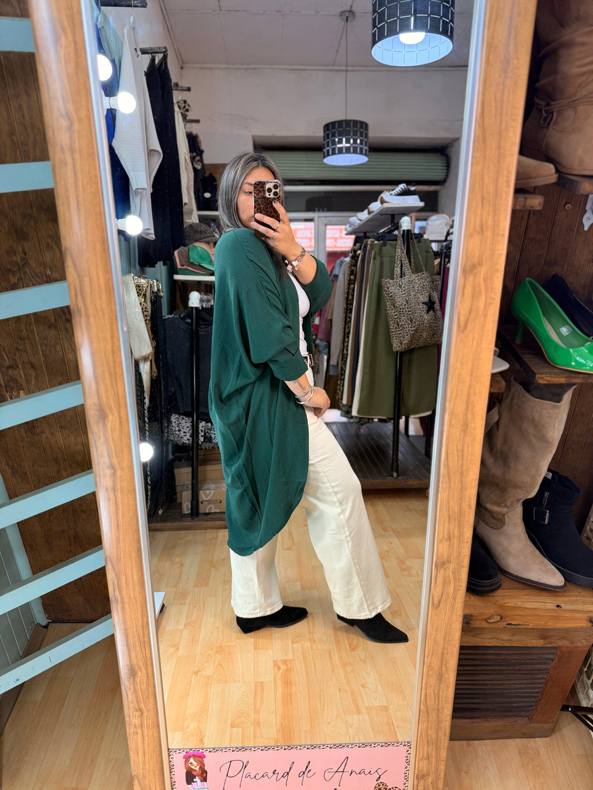 ✨ Tapado Largo Color verde Botella