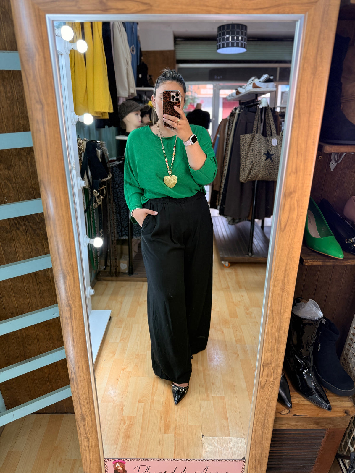 Blusa de textura tipo lino y calce holgado verde 💚