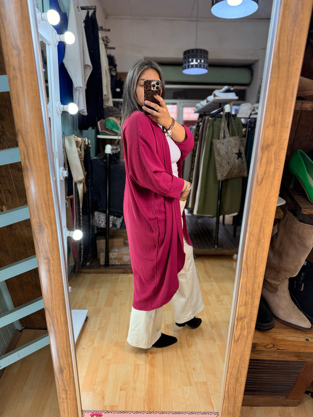 ✨ Tapado Largo Color Fucsia
