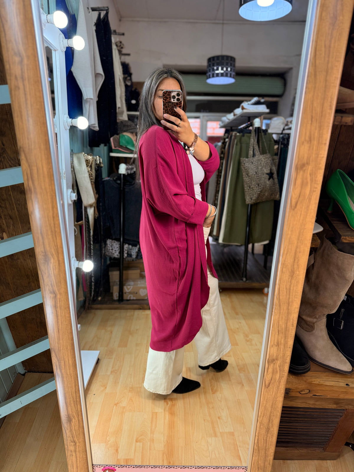 ✨ Tapado Largo Color Fucsia