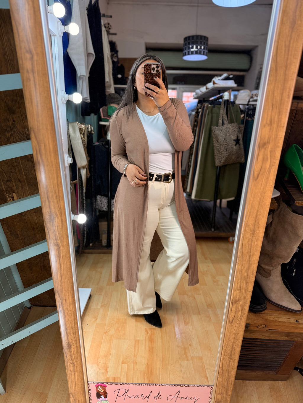✨ Cardigan Largo Canutón Beige Taupe