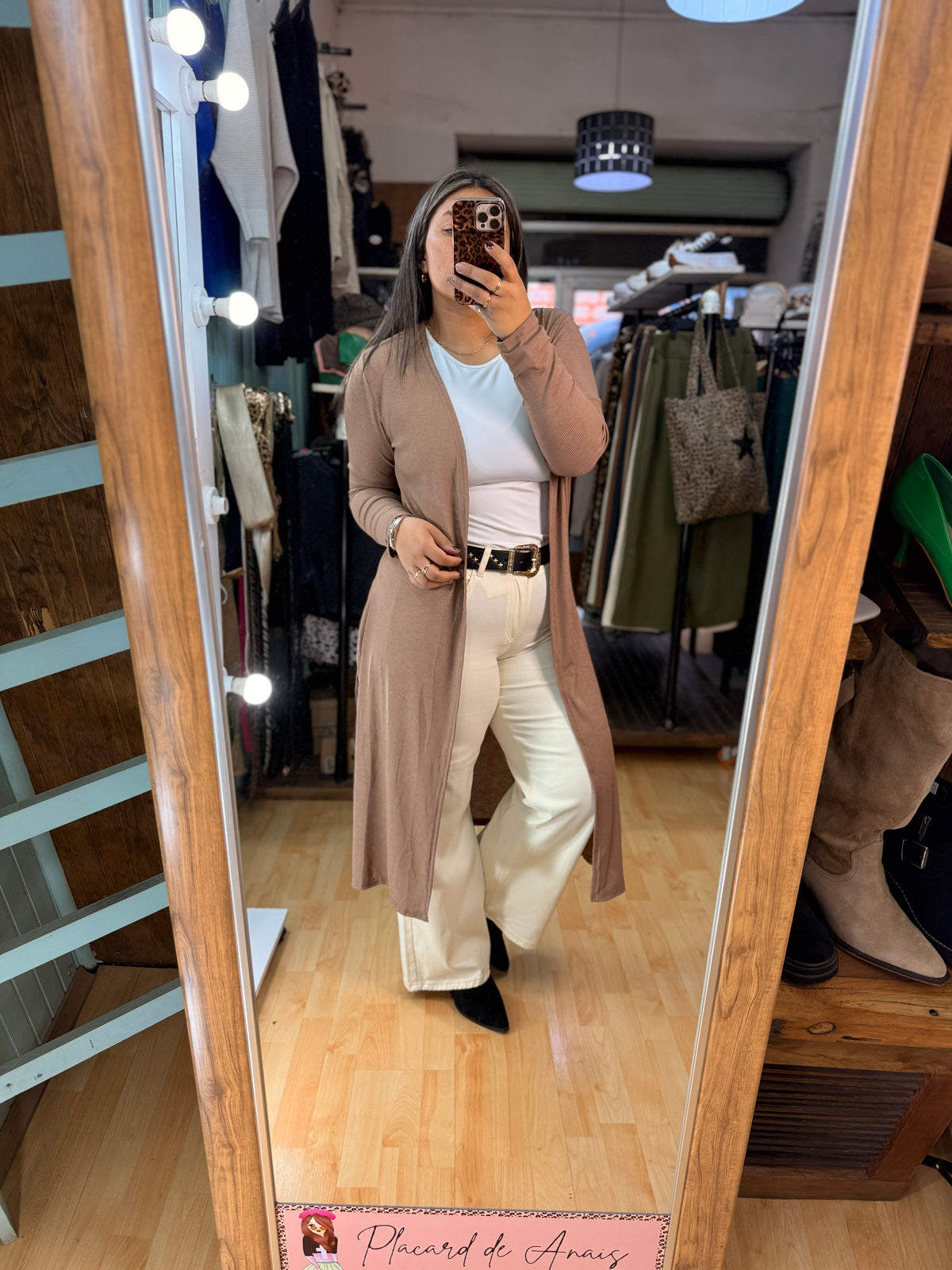 ✨ Cardigan Largo Canutón Beige Taupe