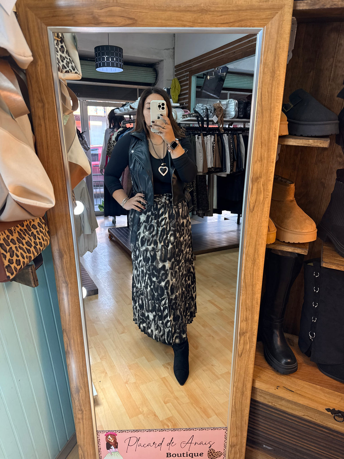 🐆 Falda Midi Plisada Animal Print