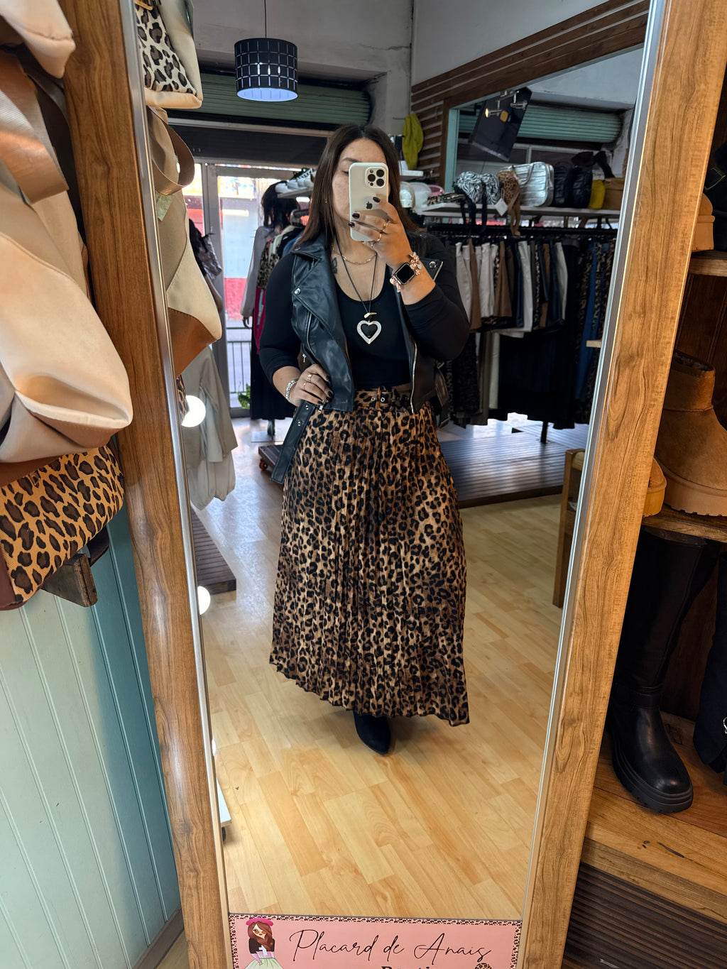 🐆 Falda Midi Plisada Animal Print