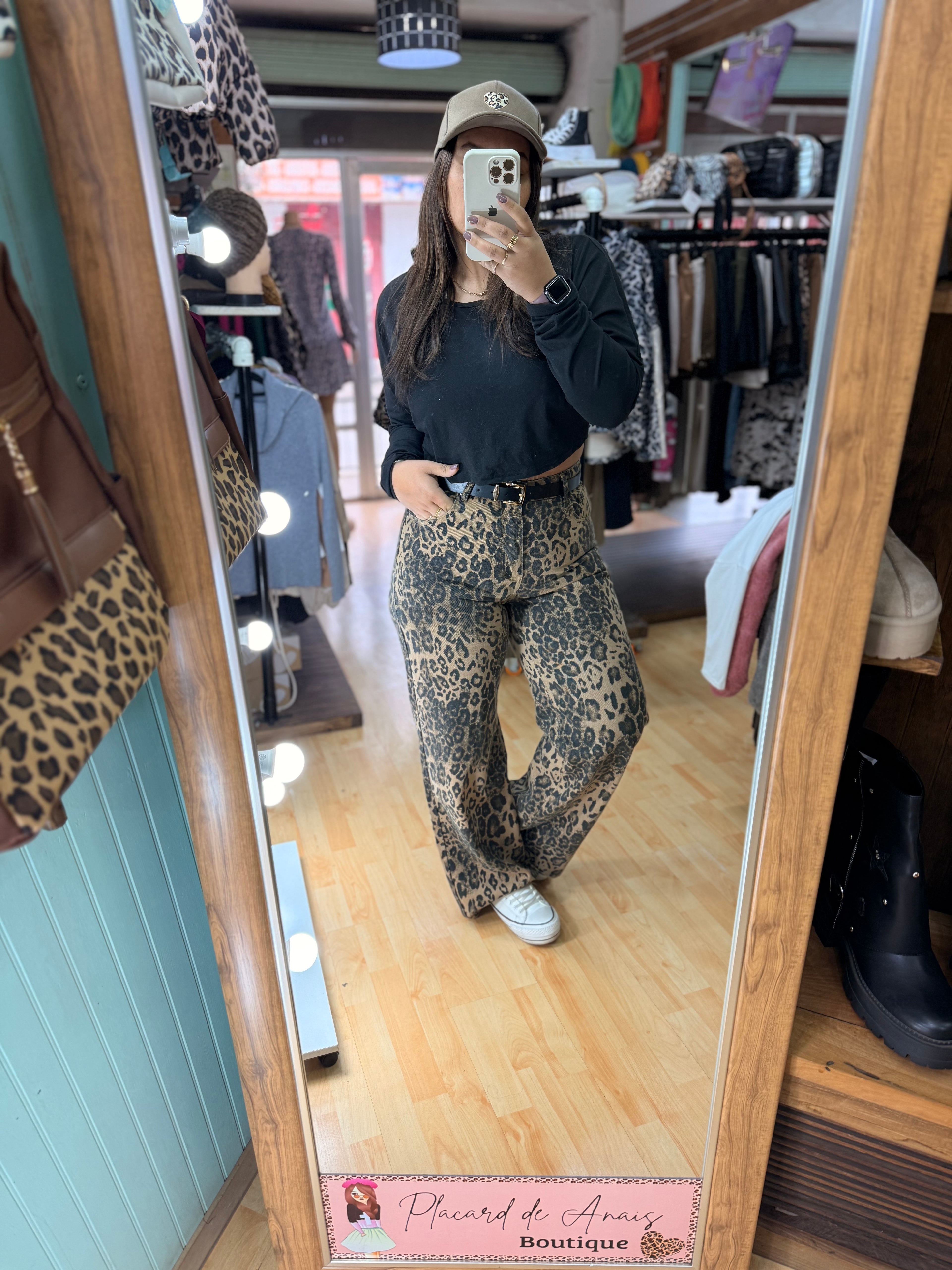 ✨Jeans Wide Leg Print Leopardo