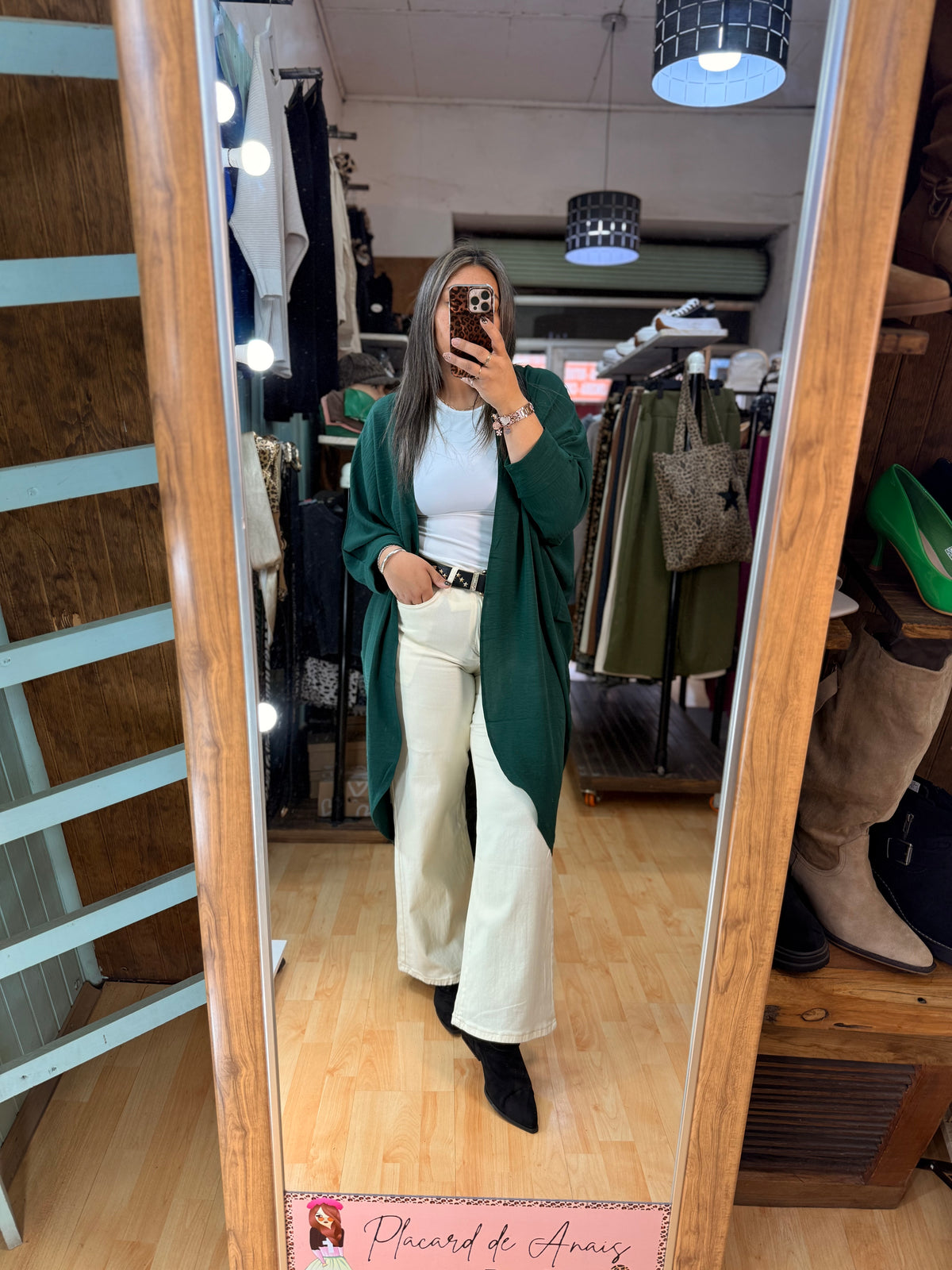 ✨ Tapado Largo Color verde Botella