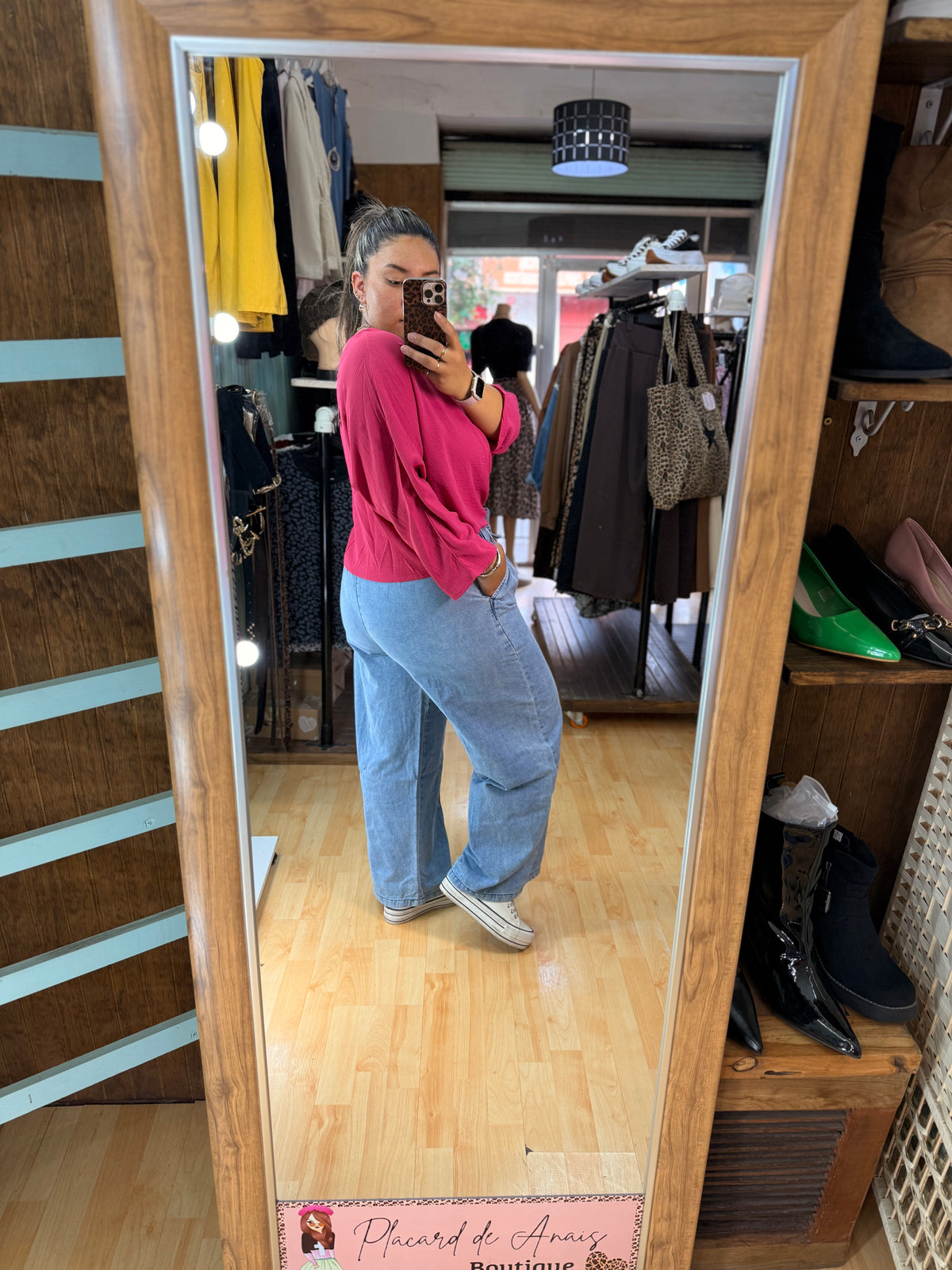 🩵Pantalón de mezclilla wide leg con pretina elasticada