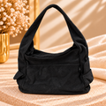 ✨ Bolso de gamuza con bolsillos – Black