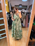 ✨Vestido Largo Paisley Verde con Lazo Ajustable 🌿