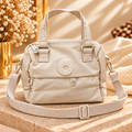 Bolso bandolera beige con doble