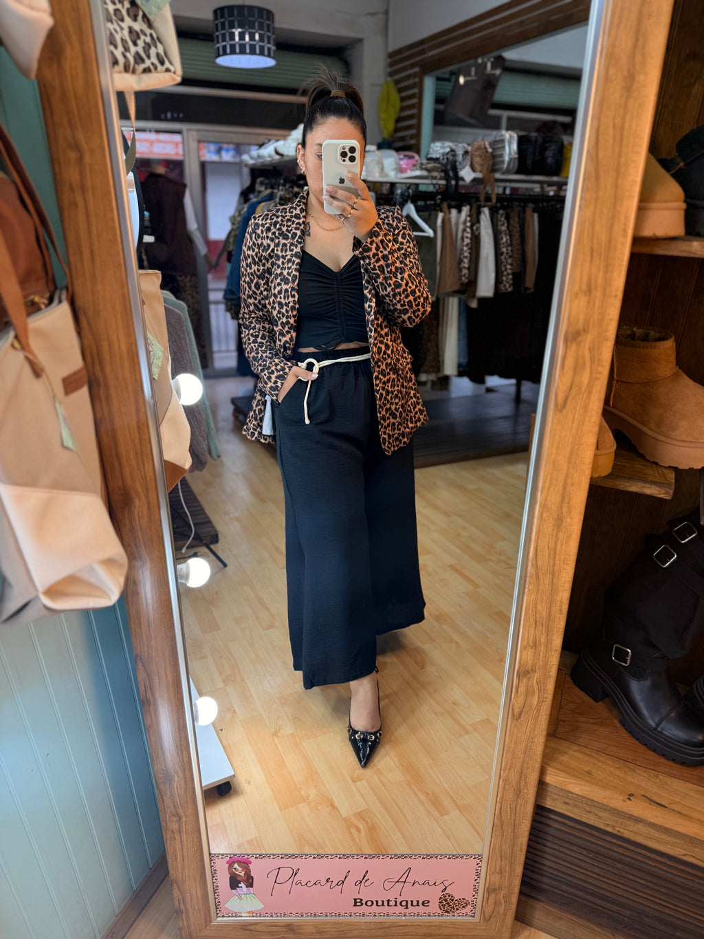✨ Pantalón Palazzo Black – Estilo Lino 🖤