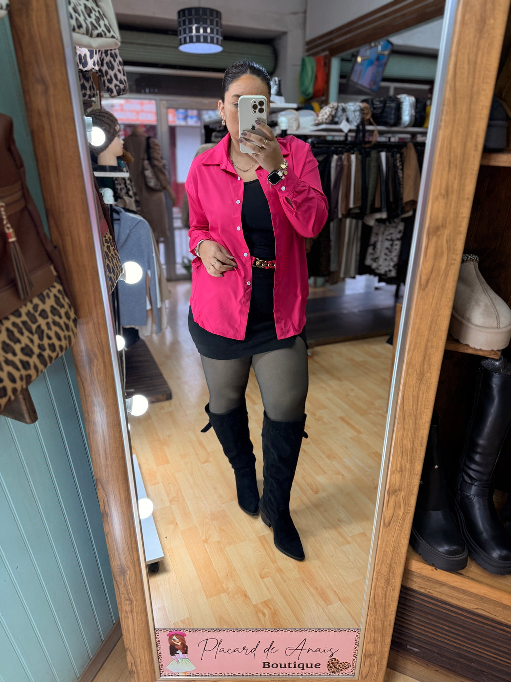 💖 Blusón Camisero Essential Fucsia