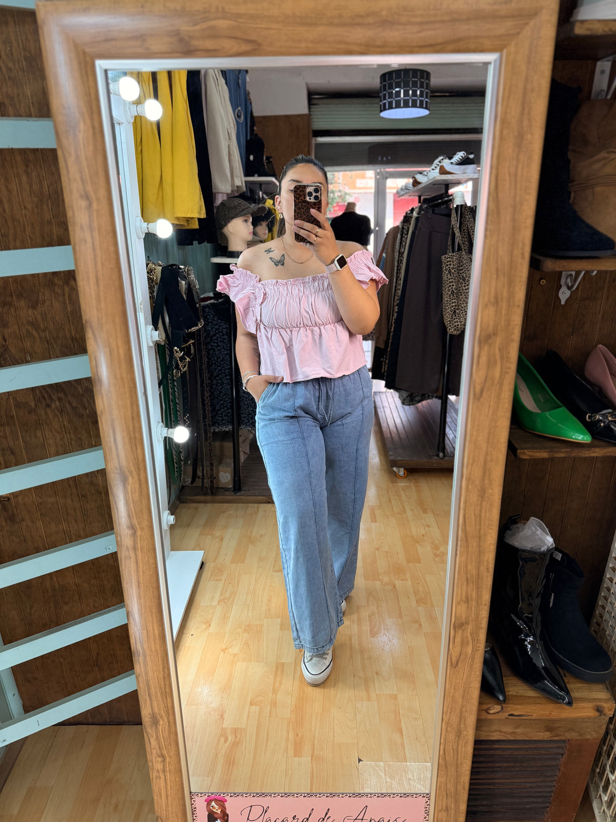 🩵Pantalón de mezclilla wide leg con pretina elasticada